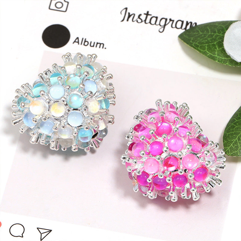 Wholesale 5pcs love diamond beads round beads DIY bracelet beads