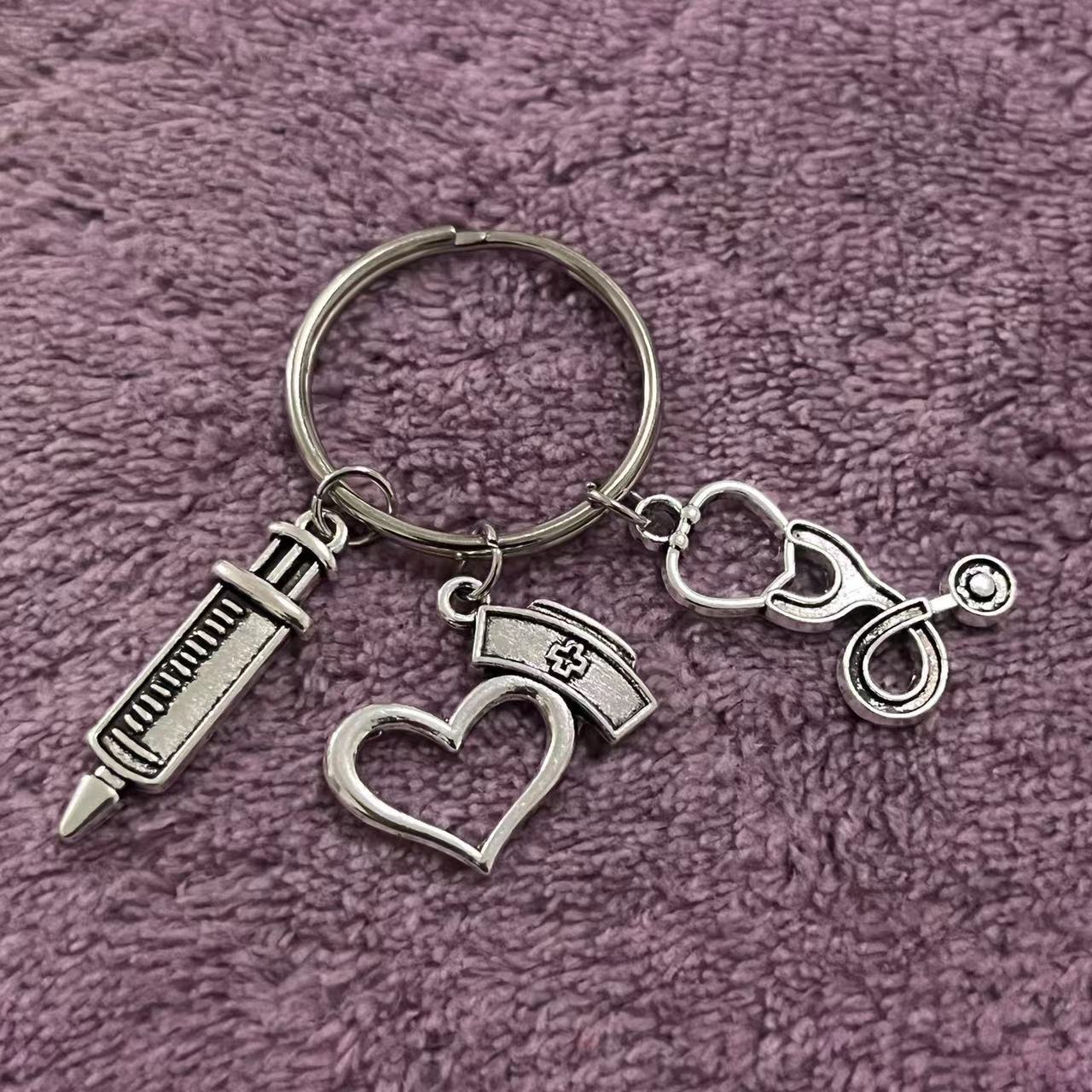 Wholesale Stethoscope Syringe Syringe Medical Staff Medical Equipment Keychain