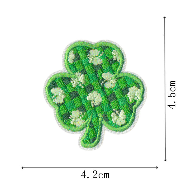 Wholesale St Patrick S Day Green Clover Leaf Embroidered Patch Set 25Pc Coat Fashion Accessory