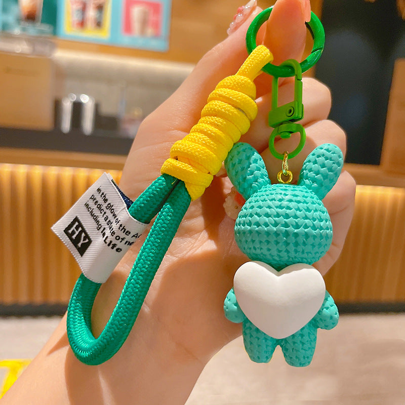 Wholesale Cartoon Resin Peach Heart Rabbit Keychains