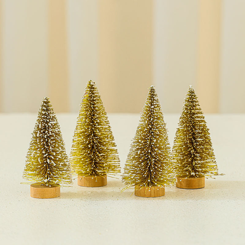 Wholesale 4PCS 10cm*4.5cm Colored Gold Onion Pink Cedar Christmas Tree PVC Ornaments