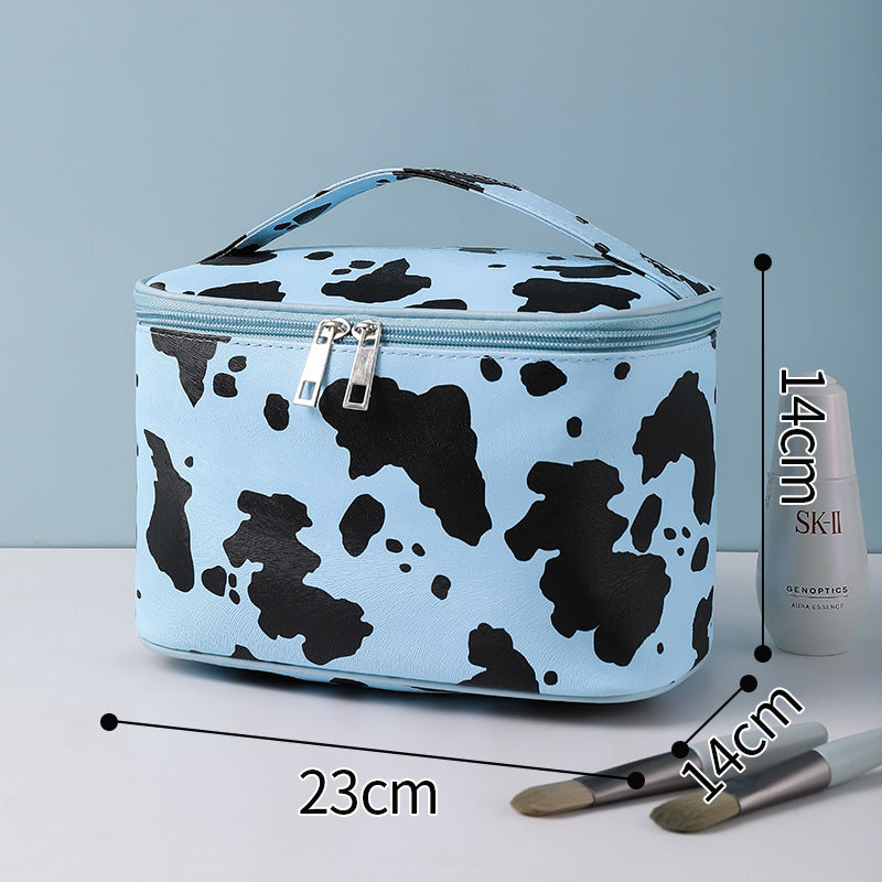 Wholesale Cow Pattern Cosmetic Bag Portable Travel PU Storage Bag Waterproof Storage Bag