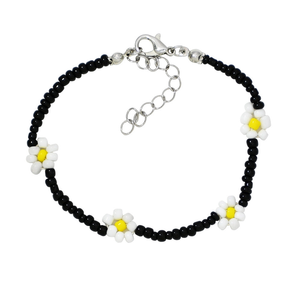 Wholesale Hand Woven Small Daisy Flower Rice Beads Bracelet