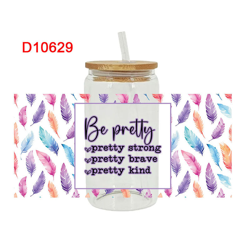 Wholesale Colorful Flower Butterfly 16oz Cup UV DTF Wraps