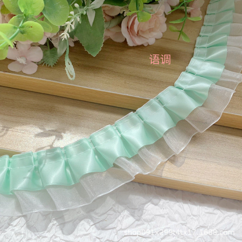 Wholesale 10pcs 4cm Polyester with Pleated Lace Trim Skirt Cuffs Handmade Diy Skirt Pannier