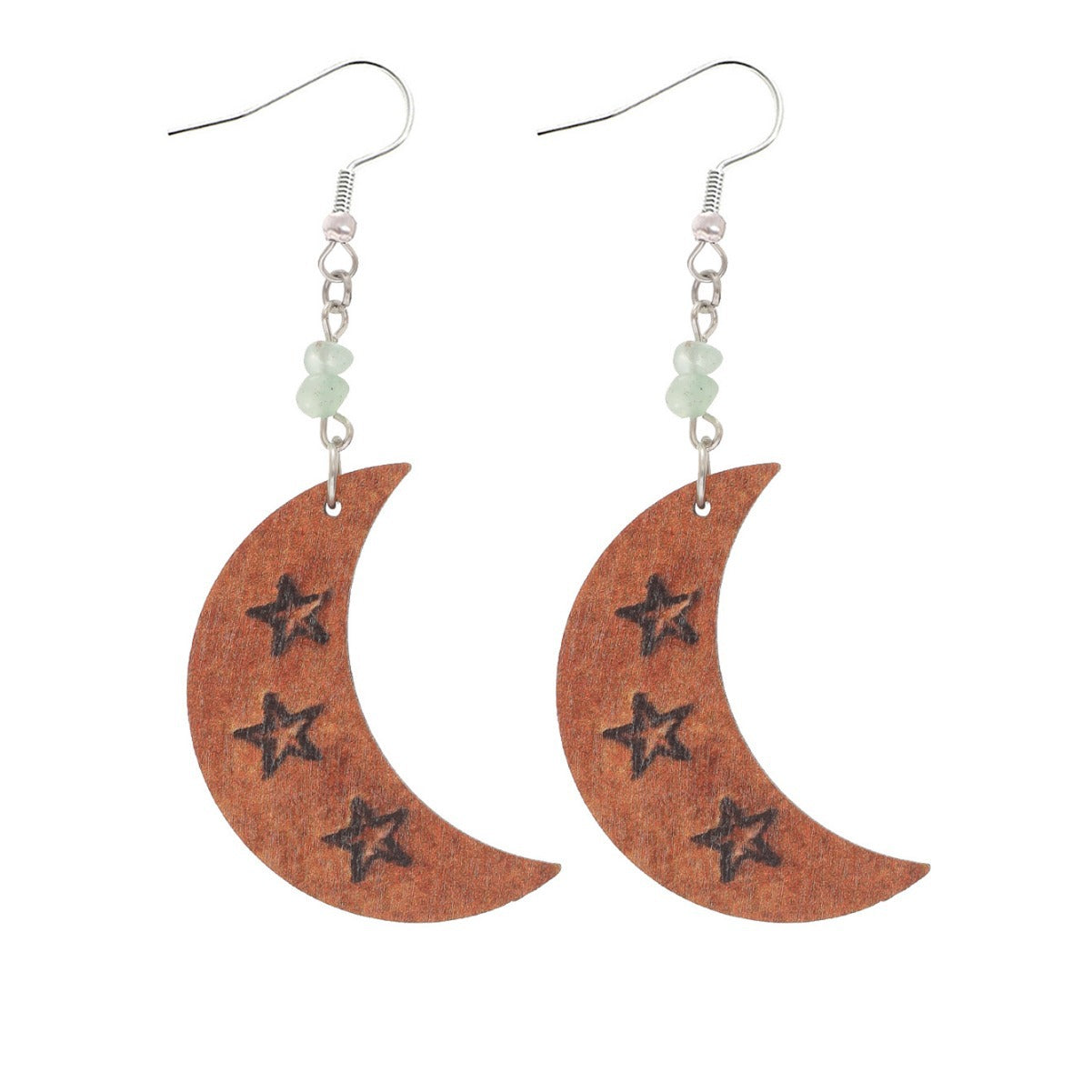 Wholesale Bosomiya Wooden Crescent Crescement Shape A Transparent Acrylic Earrings