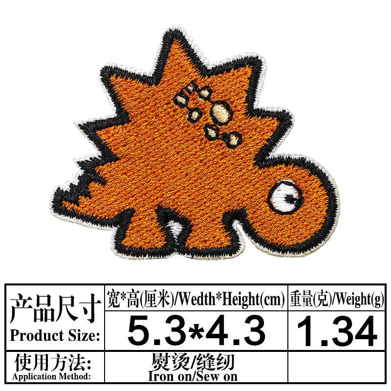 Wholesale Cartoon Dinosaur Embroidered Patch Twill Applique Decorative Sewing Accessory For Clothing Towel Gift