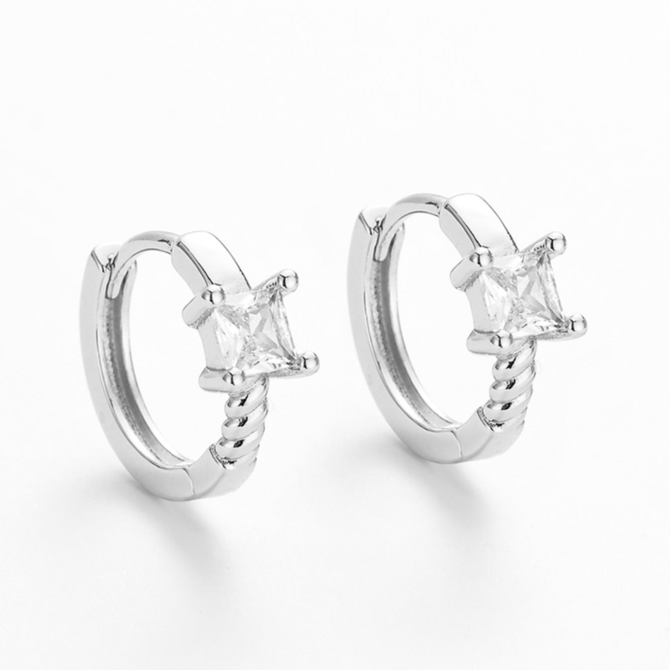 Wholesale Trendy square zircon earrings,  a niche and popular style for women.