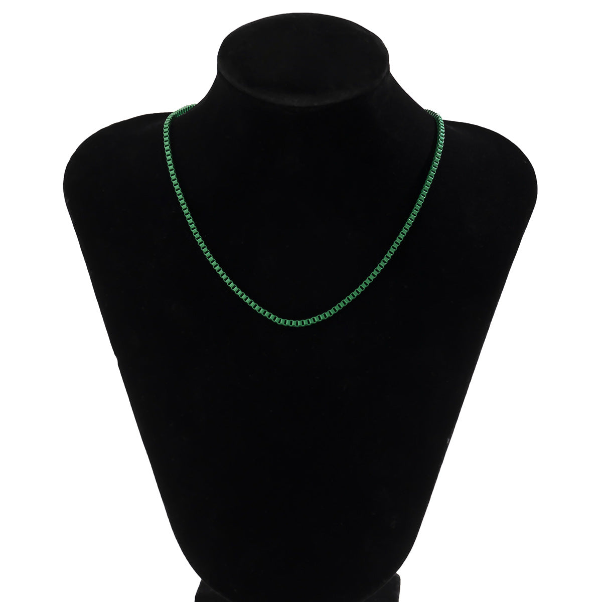 Wholesale Hollow Single Layer Color Spray Painted Large Box Chain Bracelet Necklaces Set