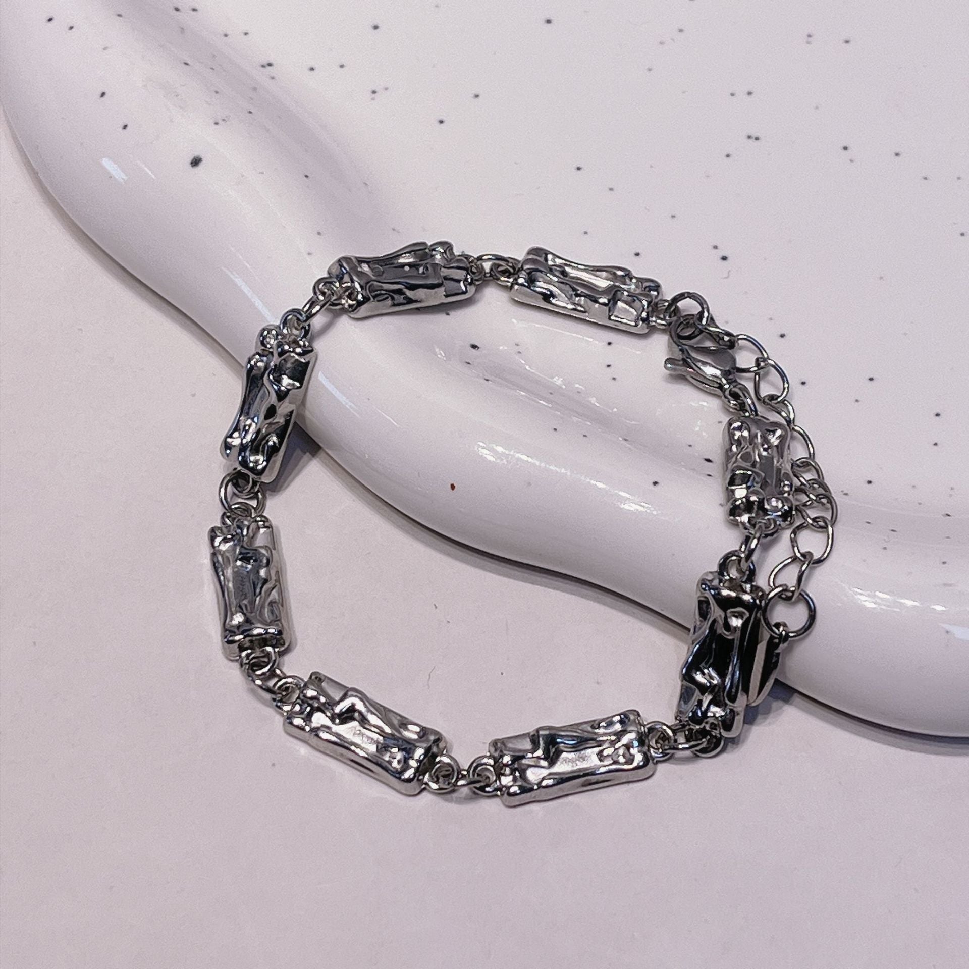 Wholesale Splicing Titanium Steel Unisex Bracelet