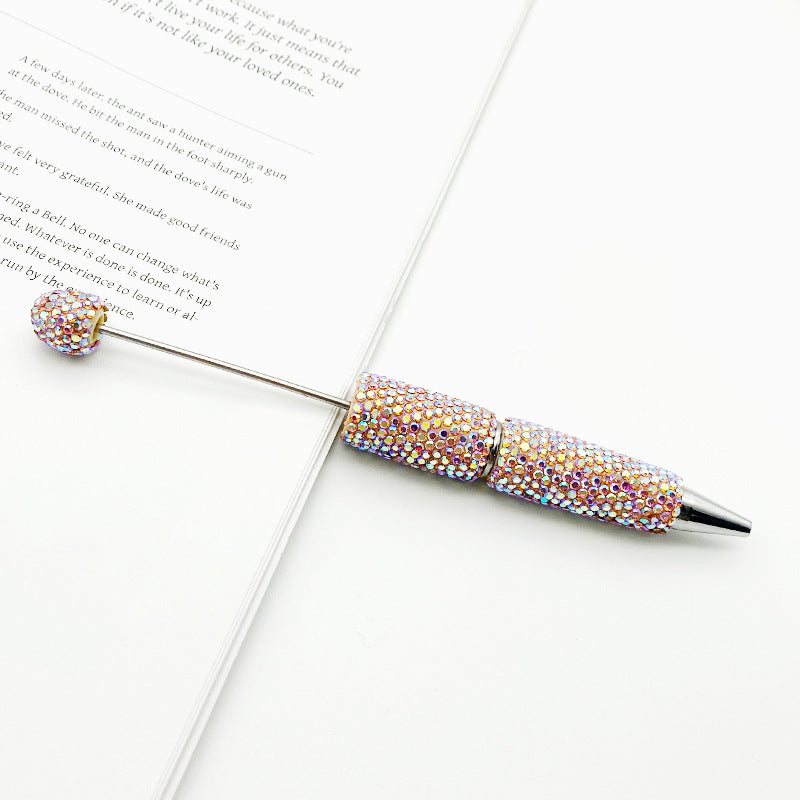 Wholesale  beadable pens DIY electroplated colorful diamond bead pen