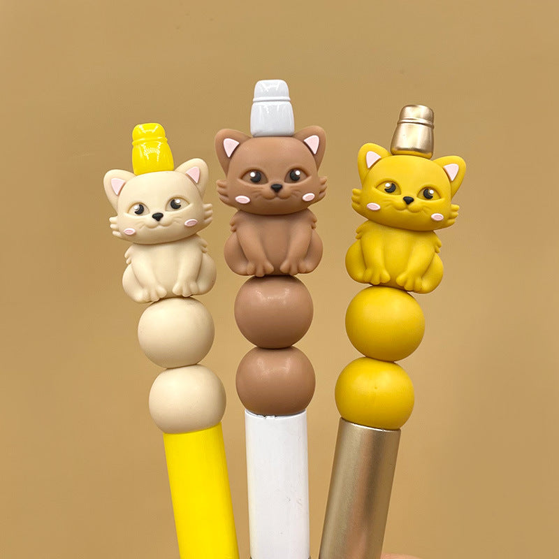 Wholesale 20pcs 3D Dropper Silicone Cute Cat Shaped Handmade Bead Beads