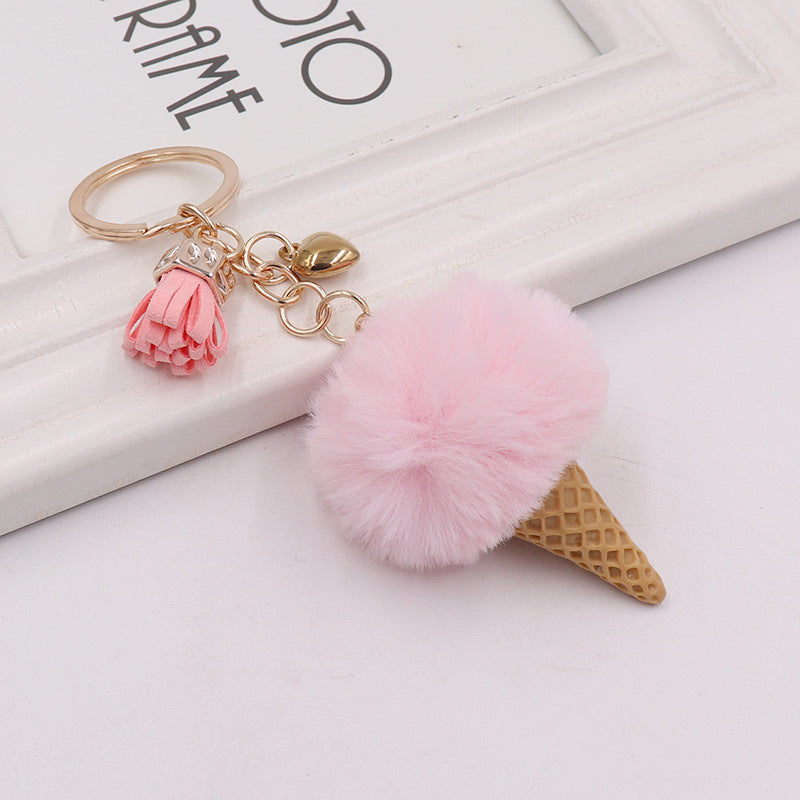 Wholesale Cartoon Plush Ice Cream Keychain