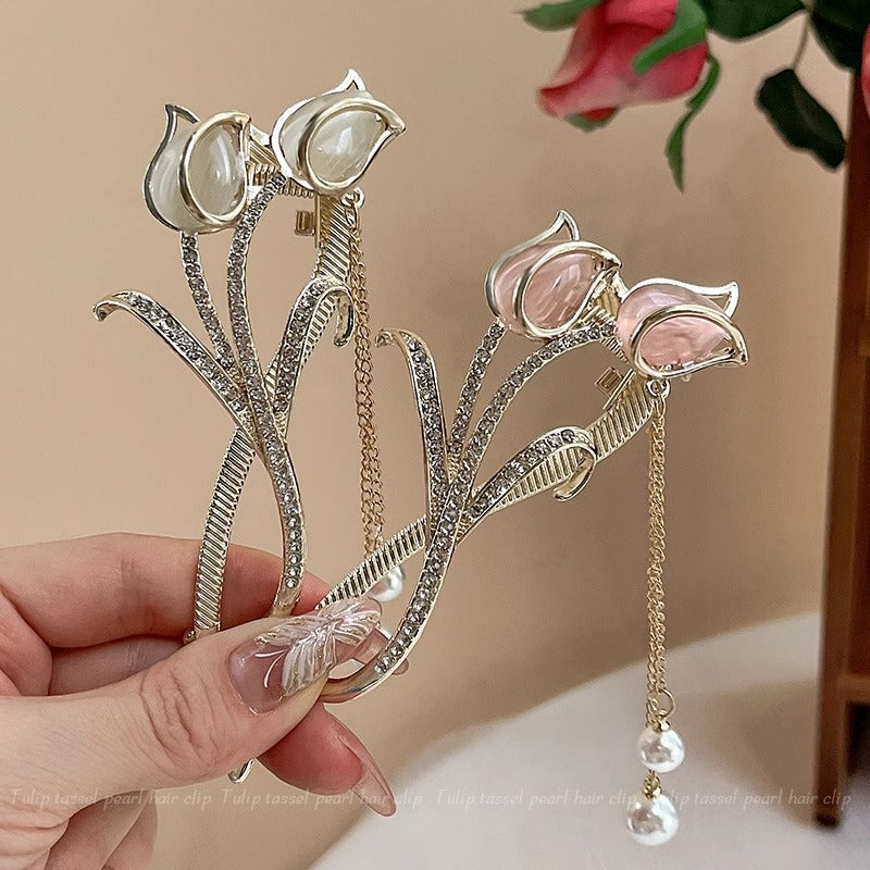 Wholesale Cat' s Eye Tulip Tassel Hairpin Headdress