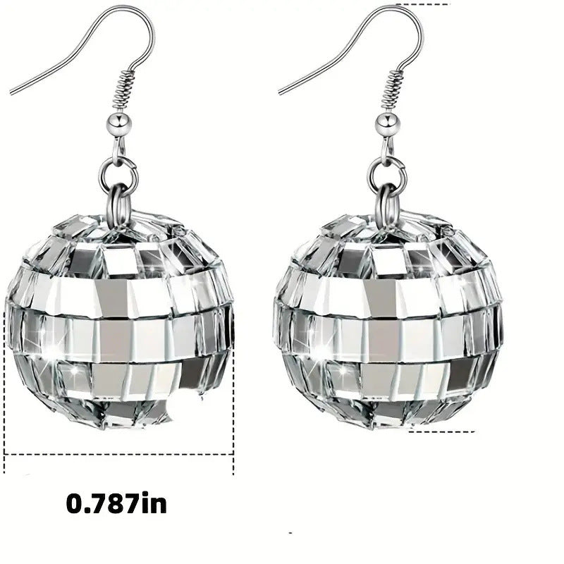 Wholesale Vintage Christmas Ball Mirror Earrings