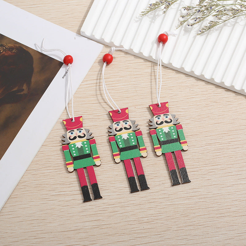 Wholesale Creative Cartoon Christmas Gift Pendants Soldier Wooden Small Pendants