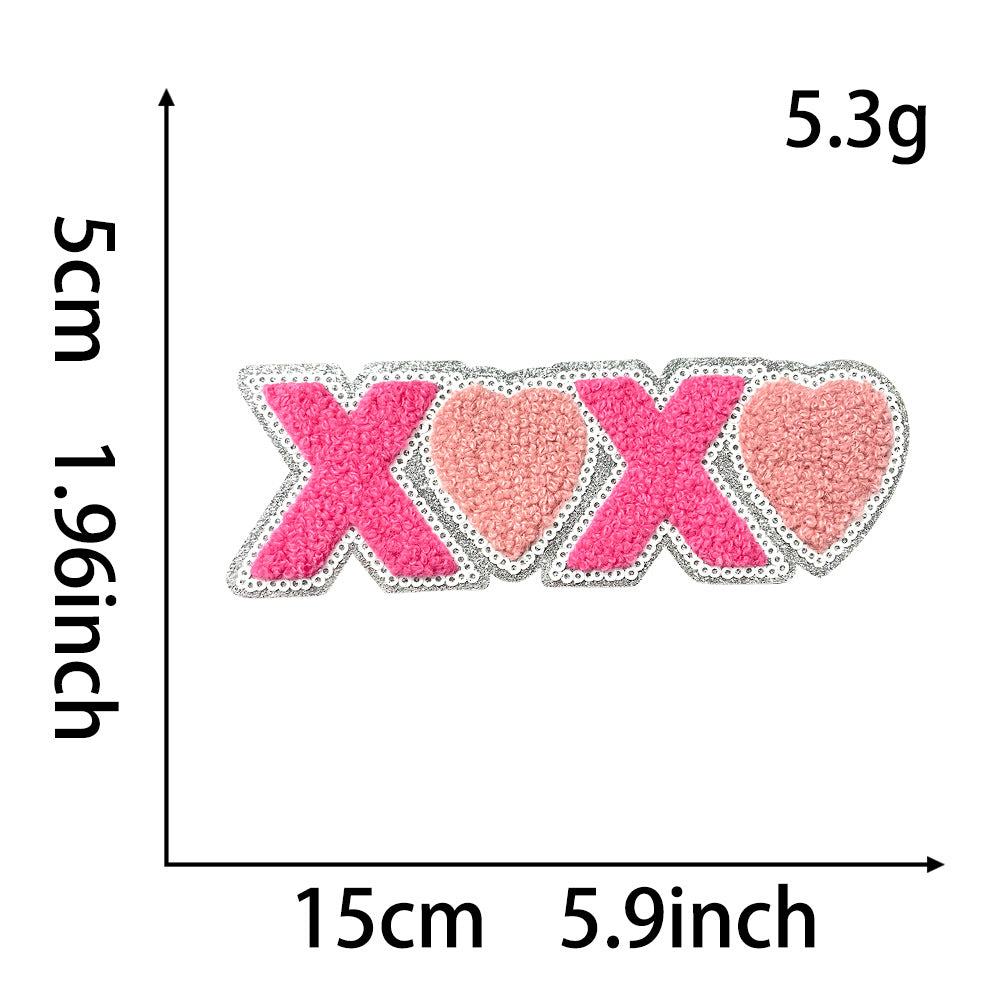 Wholesale 28Cm Towel Embroidery Patch Be Mine Red Stylish Coat Embellishment Everyday Fashion Accessory