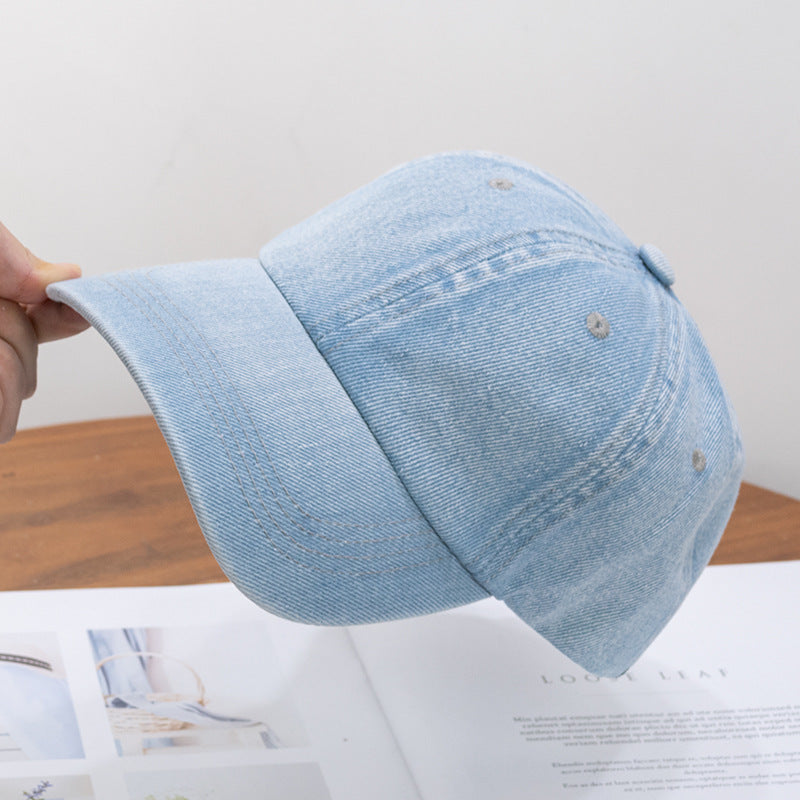 Wholesale Dark blue all-match men's outdoor washed denim baseball cap