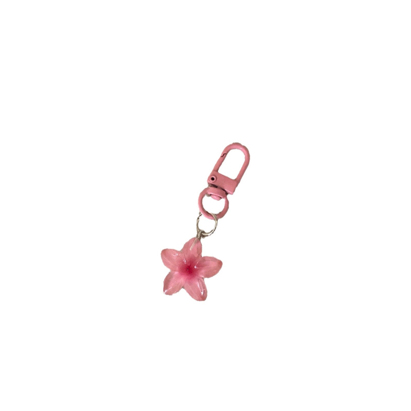 Wholesale Colorful transparent small flower keychain