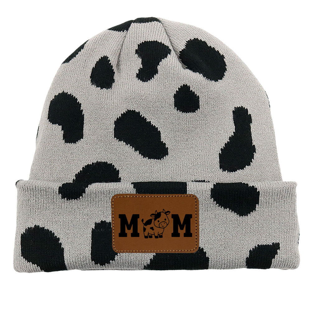 Wholesale Knitted Hat MOM Cow DAD Woolen Hat