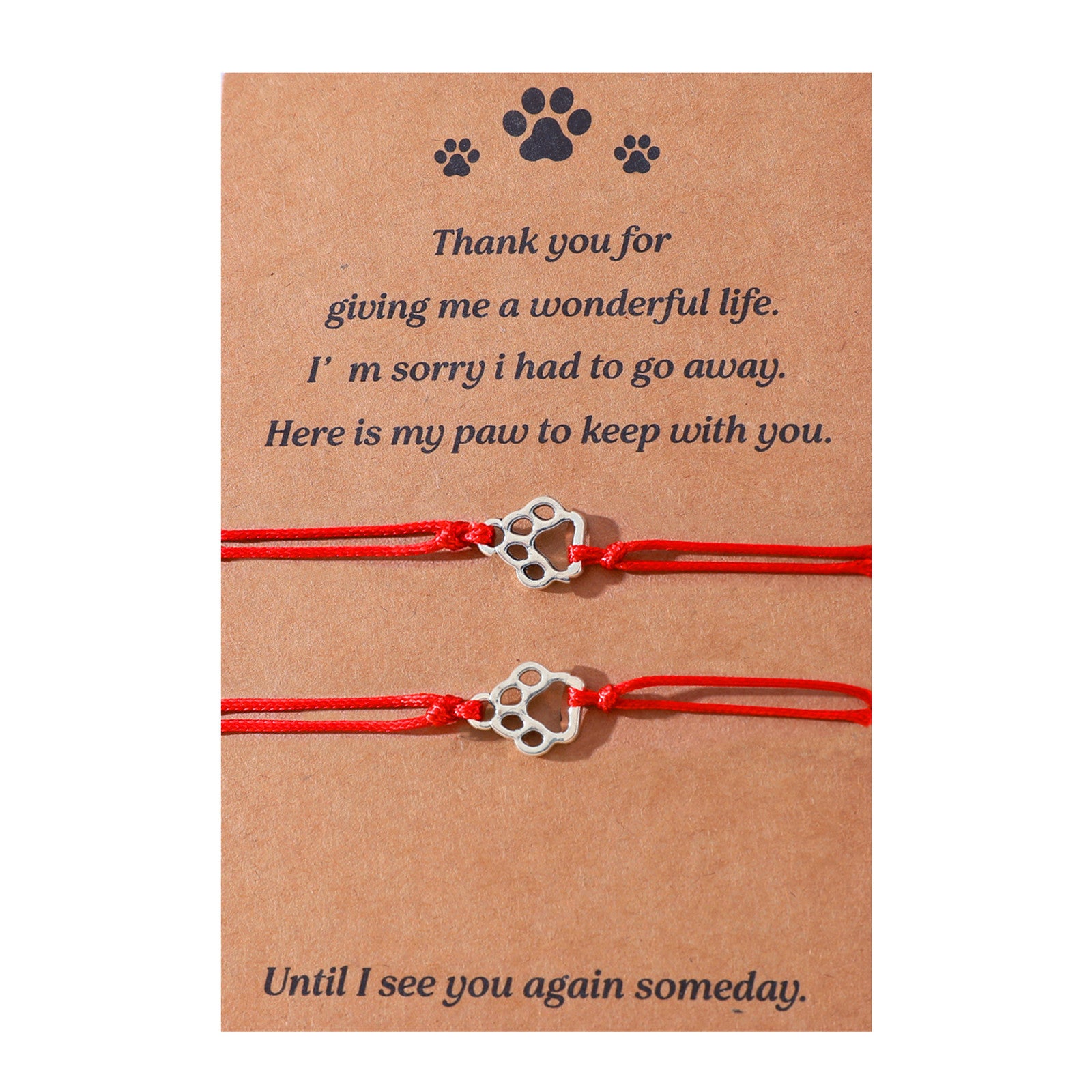 Wholesale Creative multi-color cat paw print hand-woven blessing bracelet