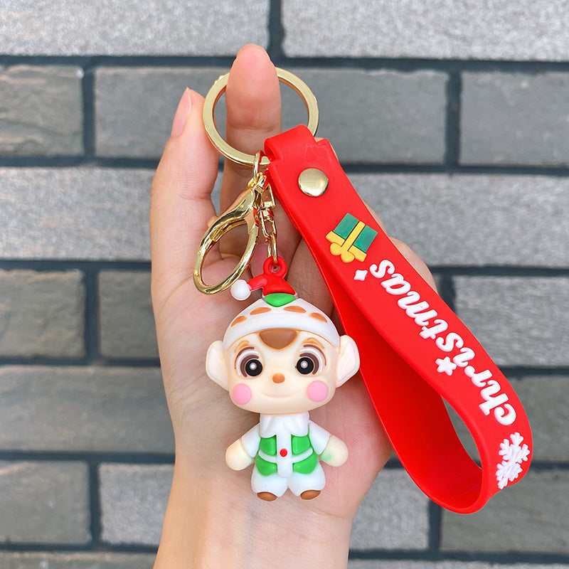Wholesale Christmas Santa Claus Elk Snowman Keychain