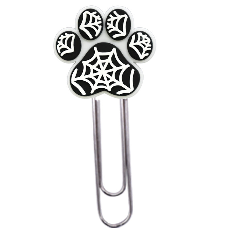 Wholesale Random 50pcs Cute colo  dog claw footprints paper clips metal bookmarks