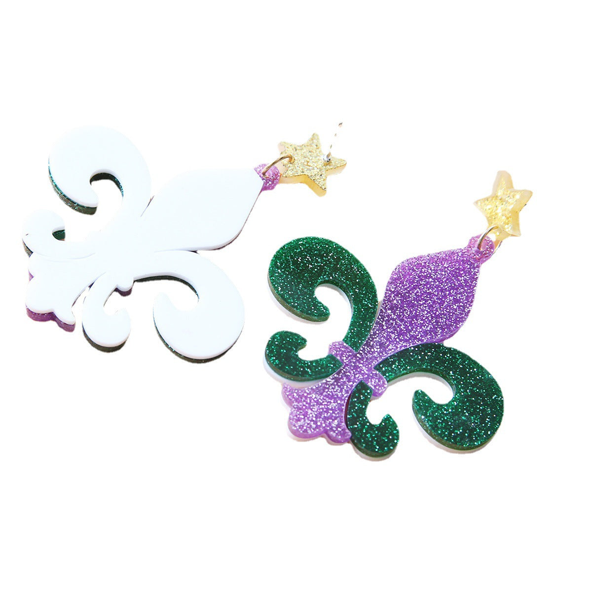 Wholesale Exaggerated three-color carnival lobster clown hat mask earrings