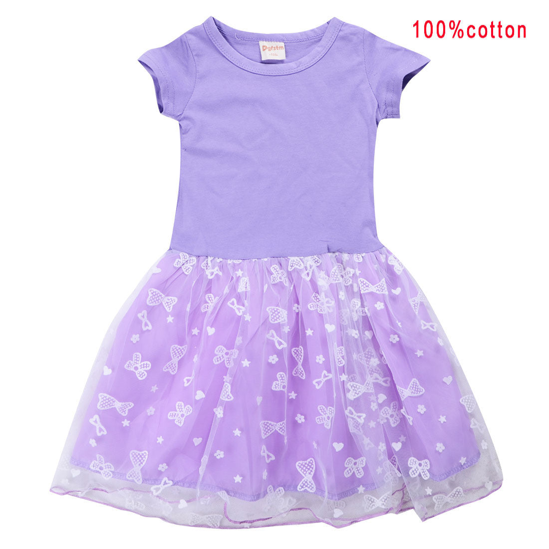 Wholesale Cotton Blend Toddler Girls Short Sleeve Princess Tutu Dress Summer Fashion Boutique Party Dress