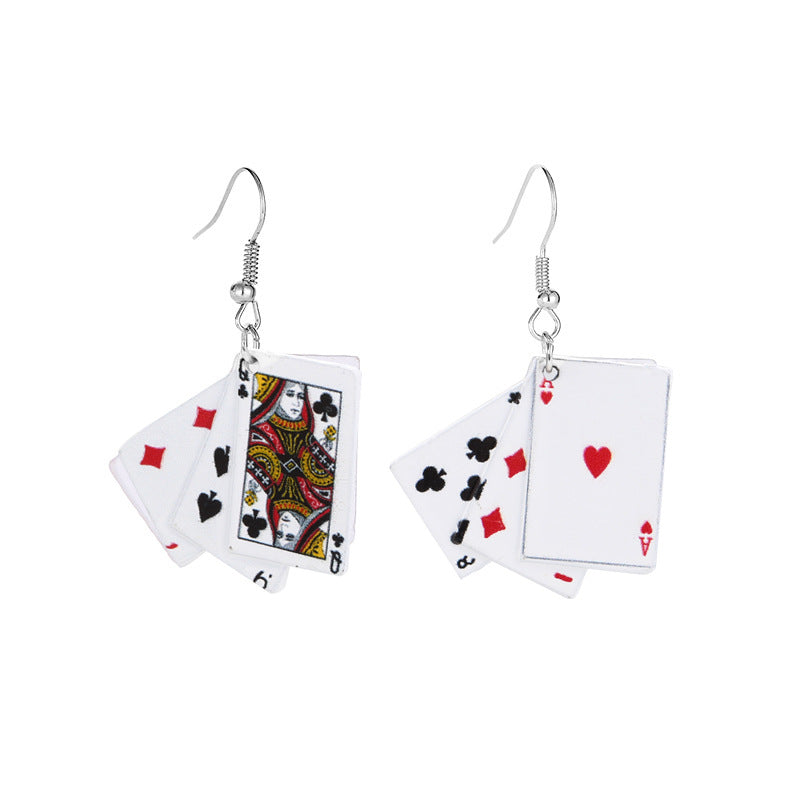 Wholesale Playing Card Alloy Earrings