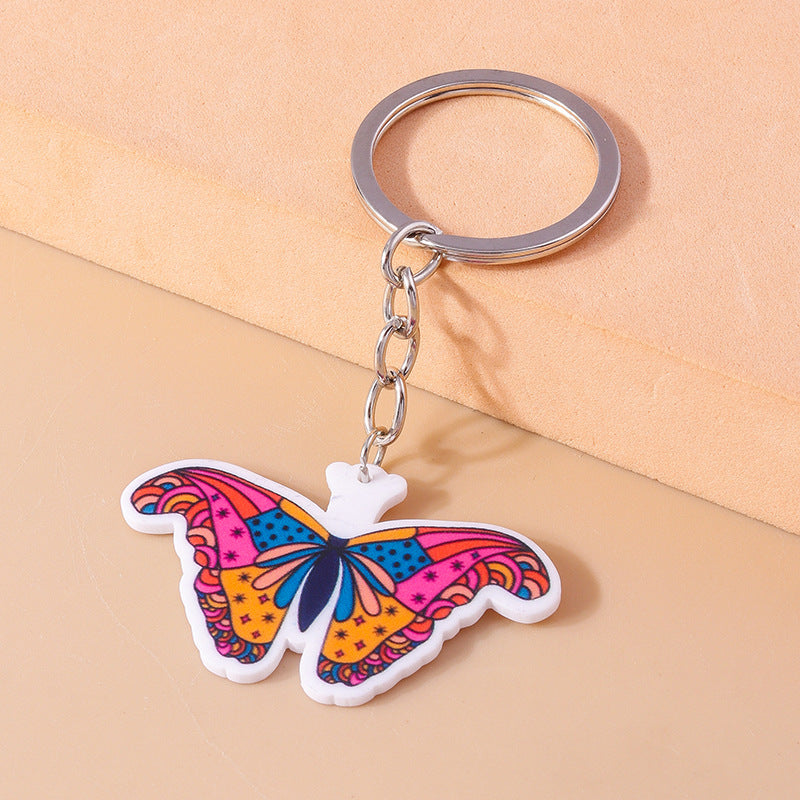 Wholesale Butterfly Rainbow Eyes Cartoon Colorful Acrylic Keychain