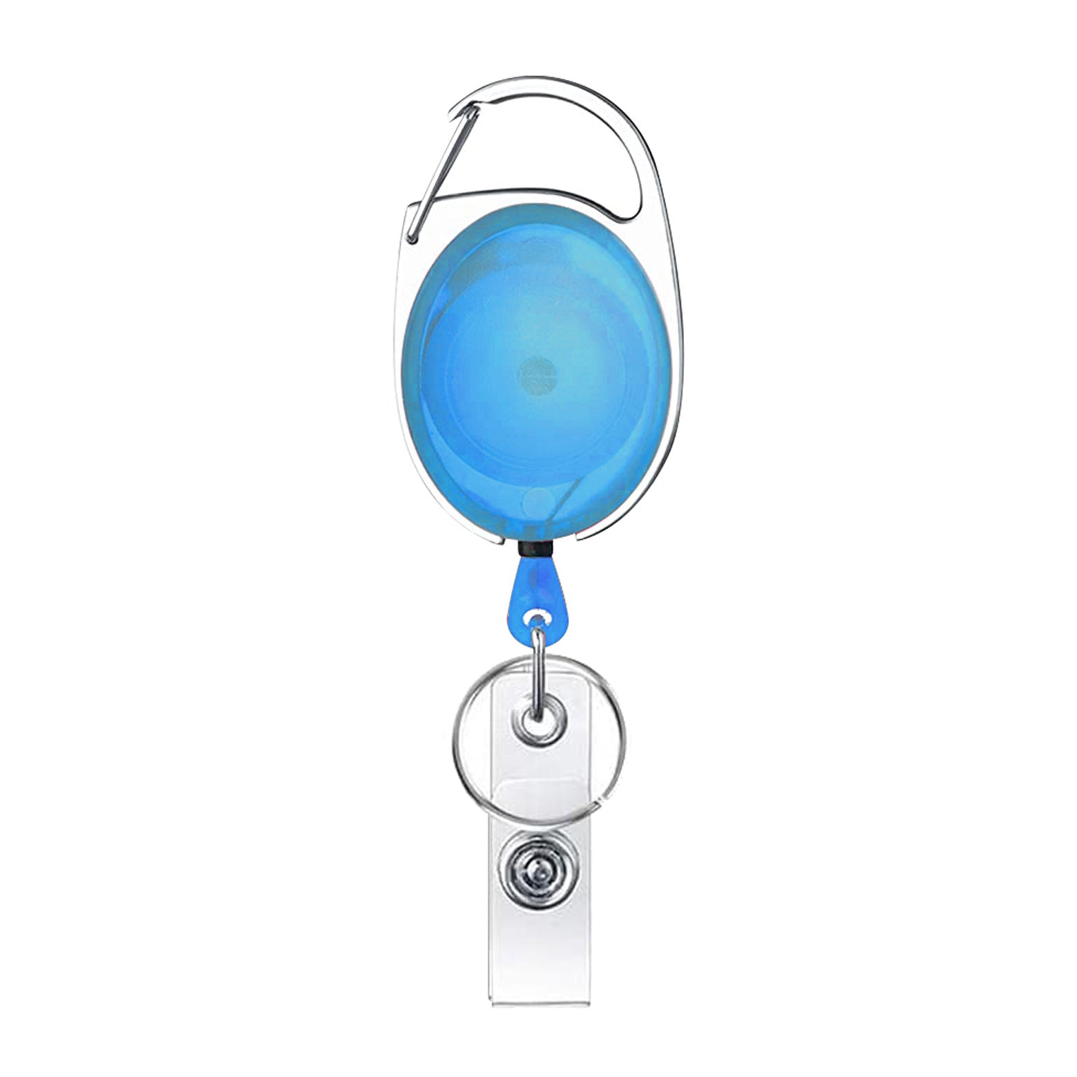Wholesale Transparent Colorful Oval Zinc Alloy Retractable Keychain