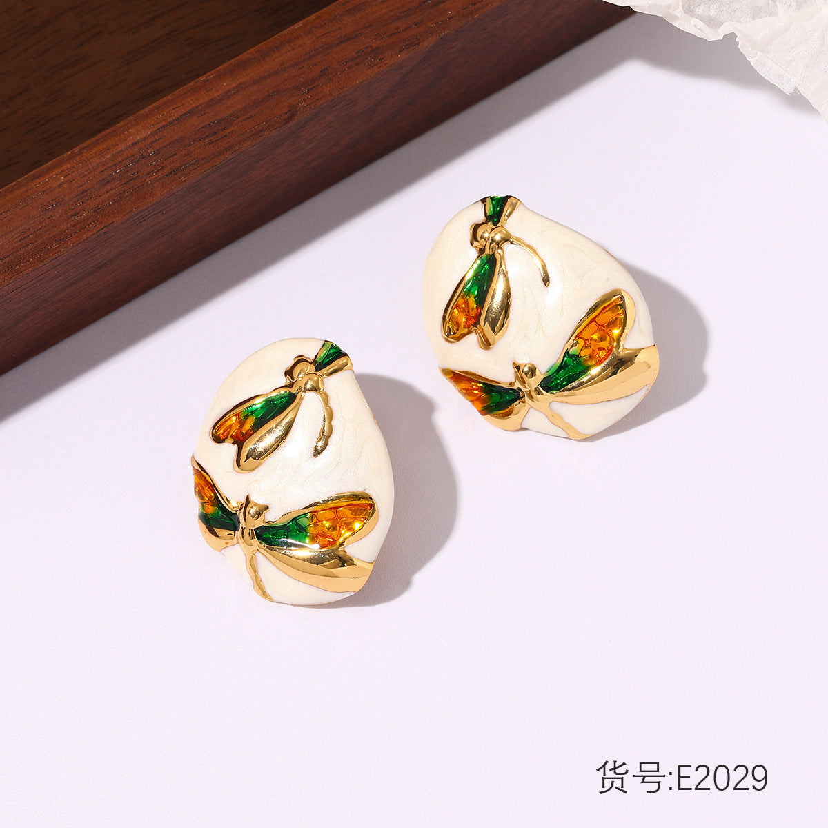 Wholesale Stainless steel stud earrings with enamel