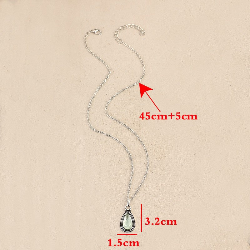 Wholesale  Bohemian Retro Style Drop-Shaped Inlaid Rhinestone Necklace