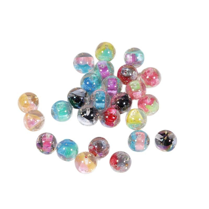 Wholesale Magic star geometric ball 16mm resin through hole loose beads