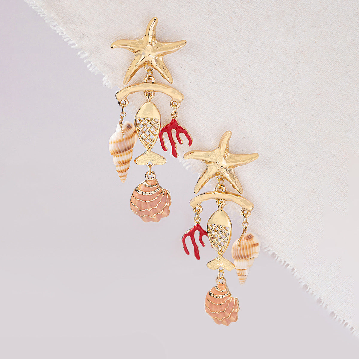 Wholesale Beach-style starfish and Shell Earrings