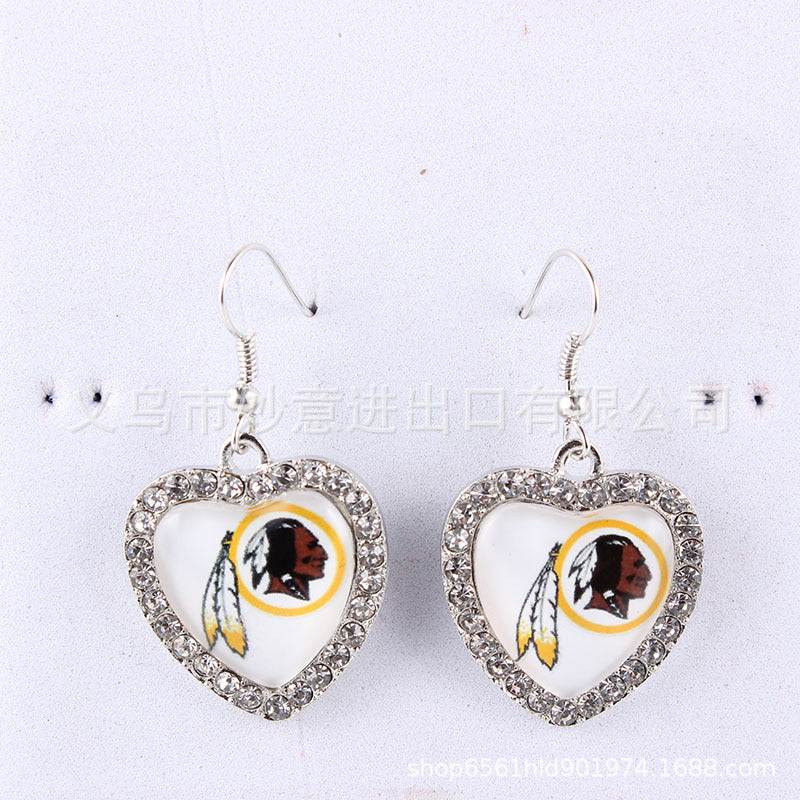 Wholesale Peach Dot Diamond Logo Earrings