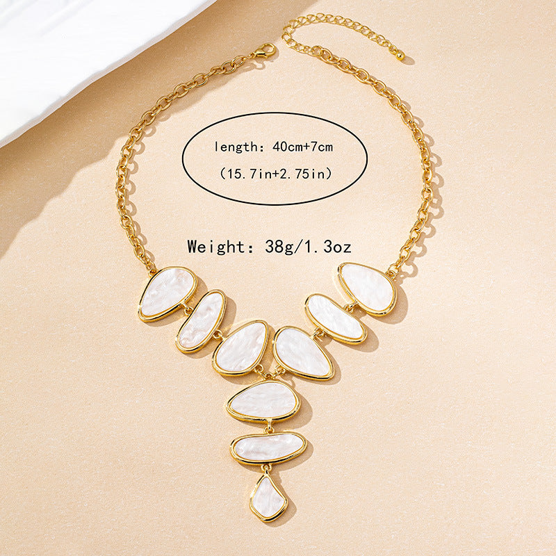 Wholesale Trendy Irregular Geometric Alloy Necklace And Earrings Set For Women Chic Jewelry Accessory For Daily Wear