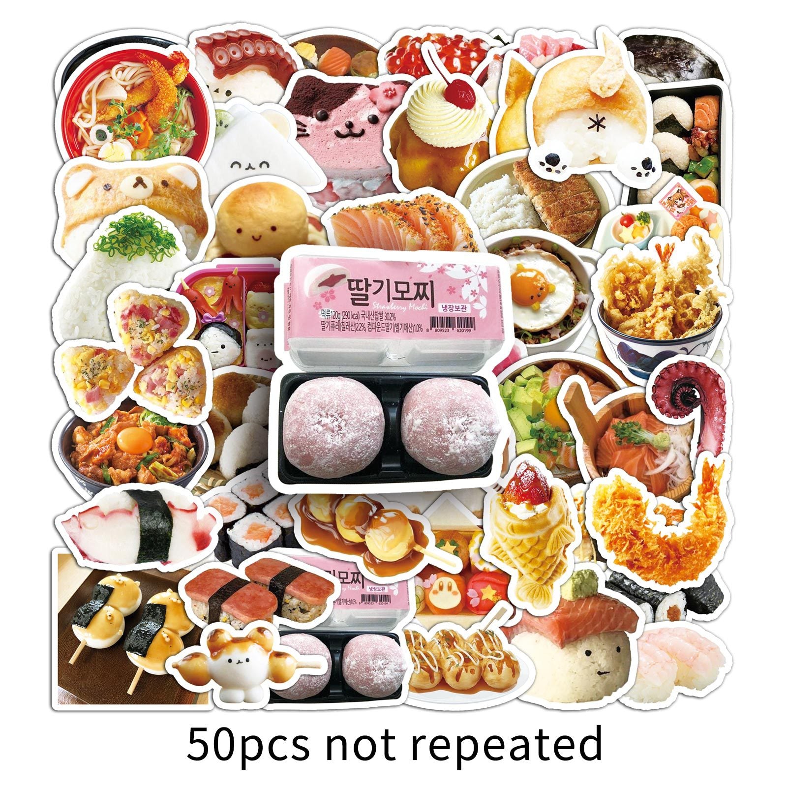 Wholesale 50 Cute Cartoon Sushi Japanese Food Doodle Stickers