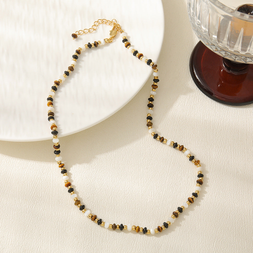 Wholesale Melad Natural Stone Beaded Color blocked Four Piece Necklace Set