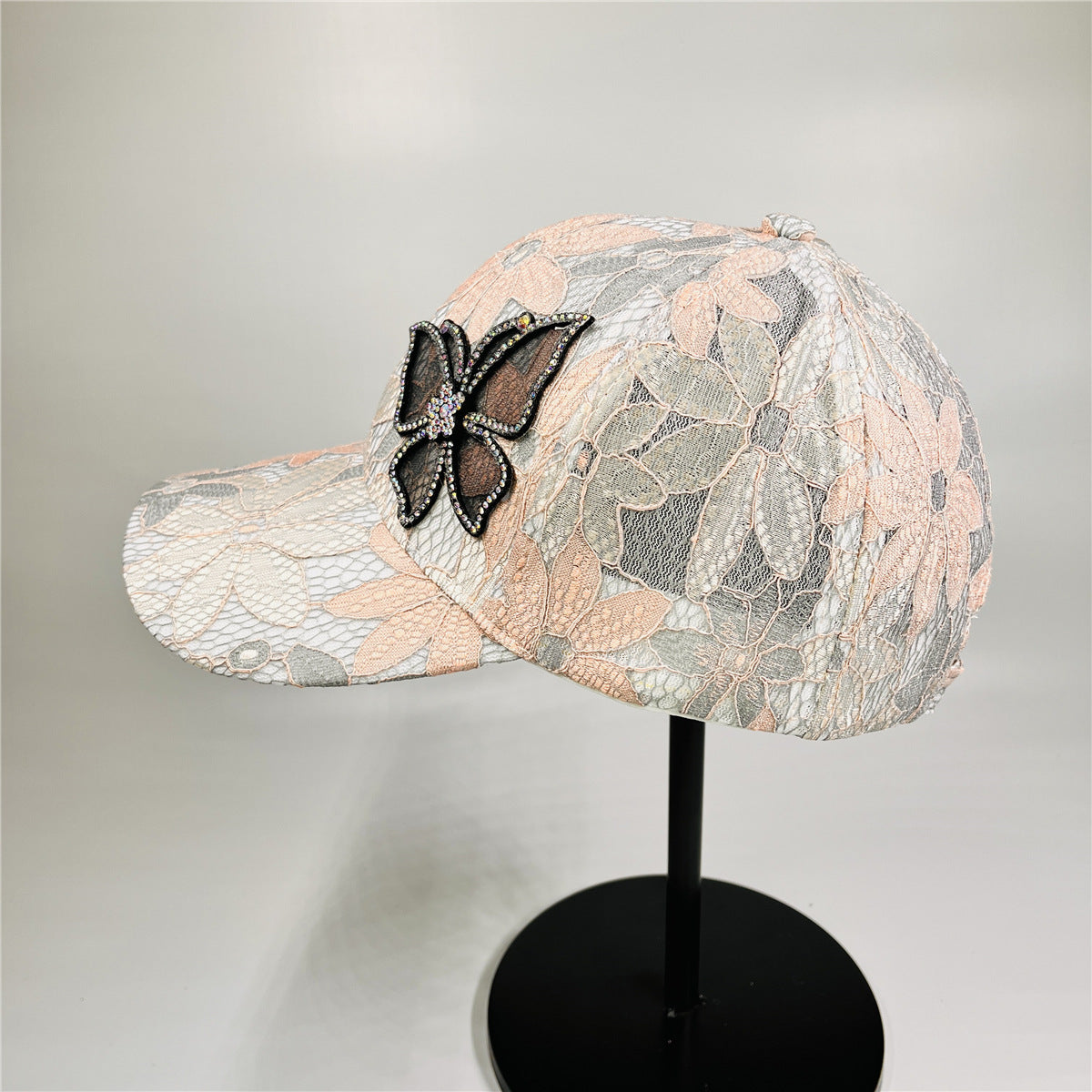 Wholesale High-end thin style versatile temperament casual women's rhinestone butterfly stylish baseball cap