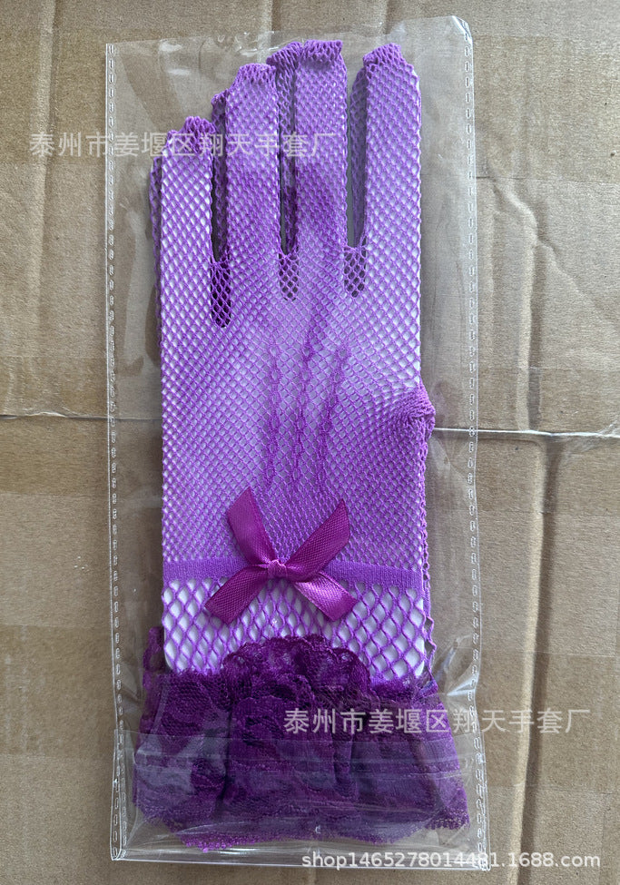 Wholesale Full-finger fishnet lace gloves