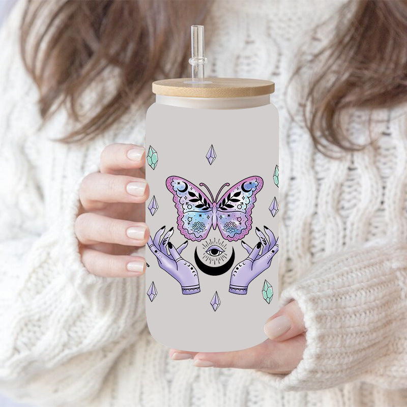 Wholesale Purple sy Mysterious Witch Style Theme 16oz Cup UV DTF Wraps