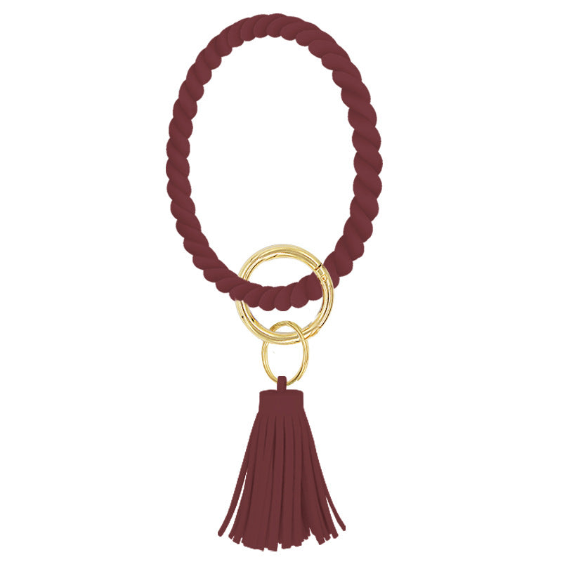 Llavero de muñeca de silicona de pan tasel de giro al por mayor