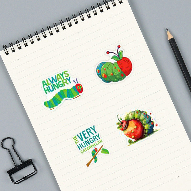 Wholesale 55 Cute Cartoon Very Hungry Caterpillar Waterproof Vinyl Stickers