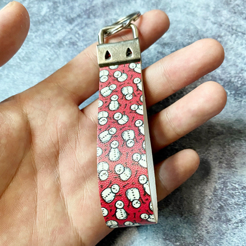 Llavero de pulsera de cuero de Navidad al por mayor