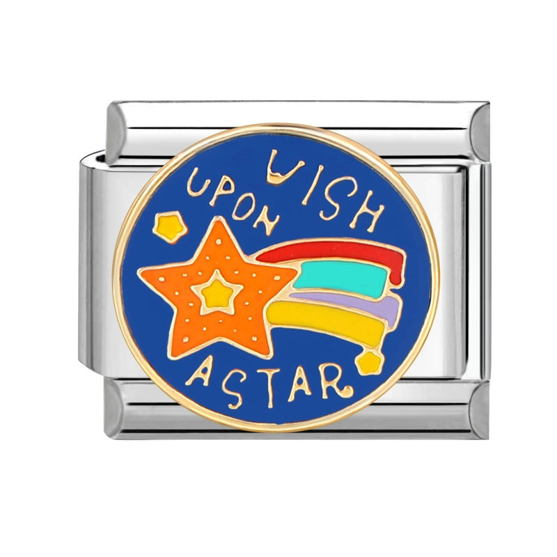 Wholesale Steel Base Blue Series Creative DIY Personalized Handmade Craft Bracelet Charms