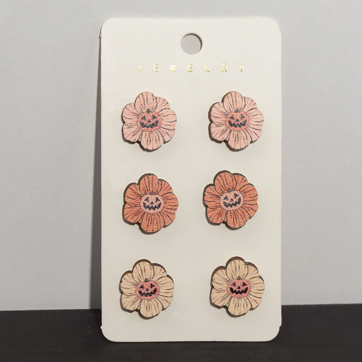 Wholesale  Halloween Cartoon Funny Ghost Pumpkin Kid Wooden Decorative Earrings Combination suit