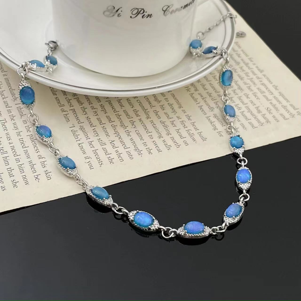 Wholesale Cool blue zircon necklace