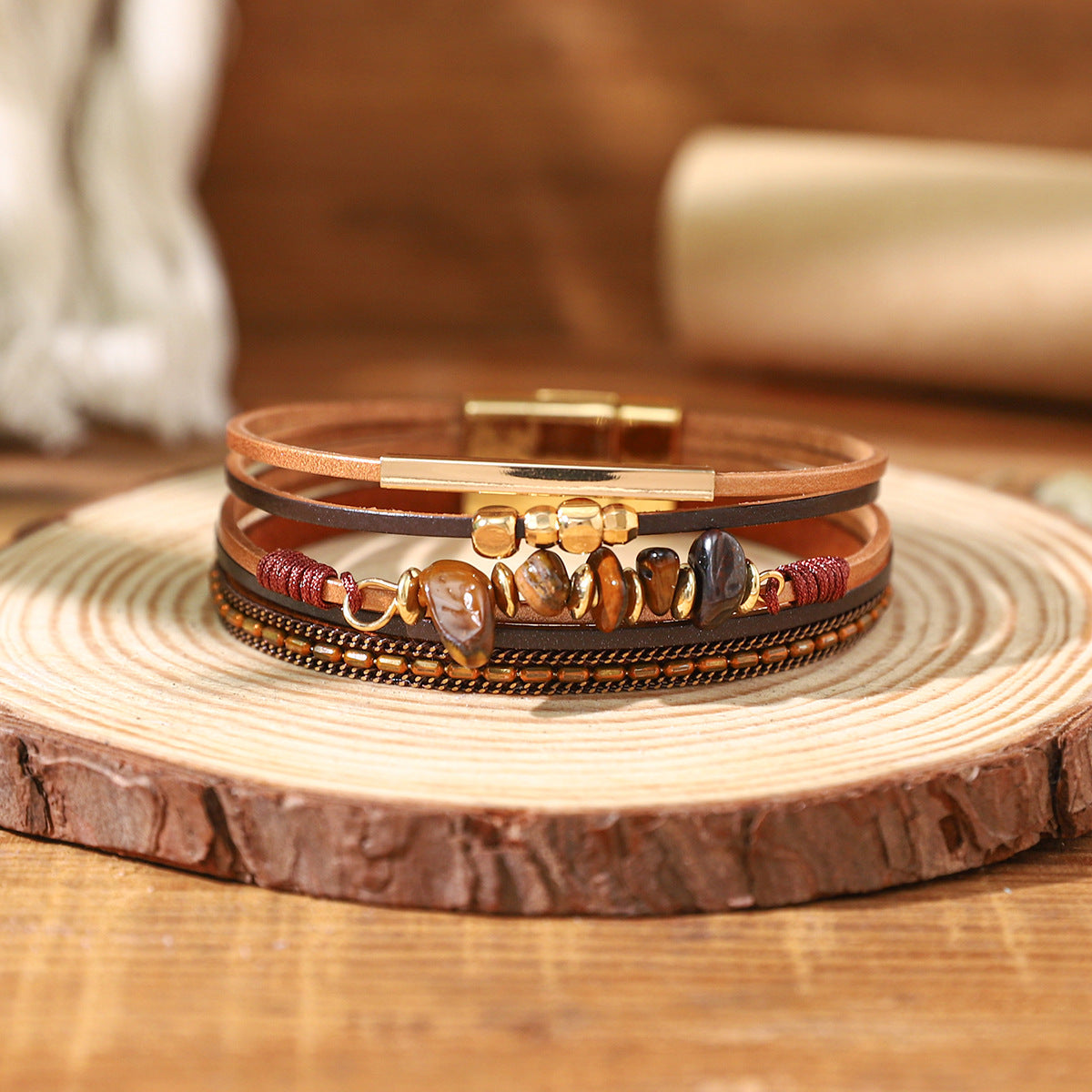 Wholesale Bohemian magnetic buckle Layered Bracelet Set